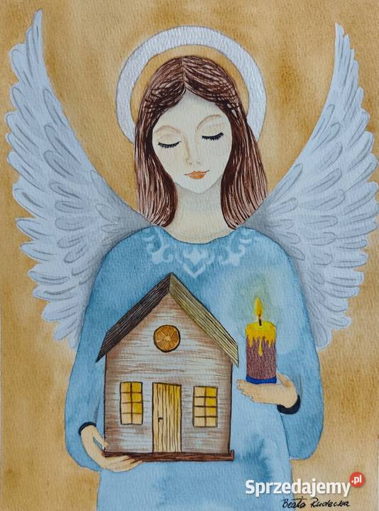 Akwarela Akwarelka Obraz pt Anioł Opiekun sprzedam