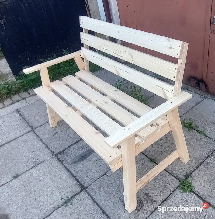 Ławka drewniana sosnowa ławka z kantówek 120 Opoczno