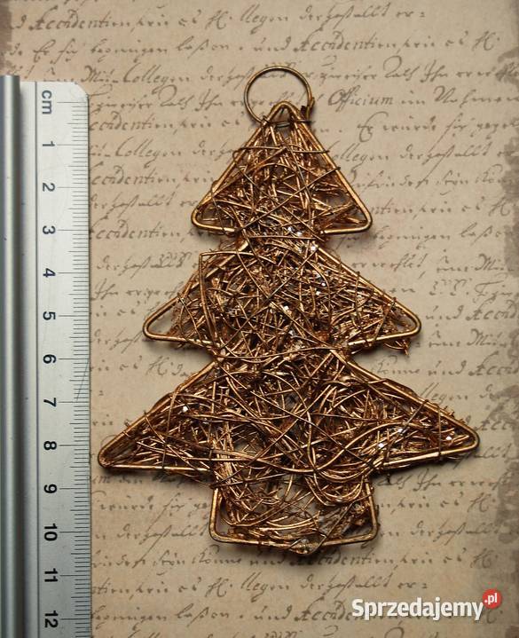 Złota choinka z gałązek i drutu pleciona odcienie żółtego lubelskie Lublin