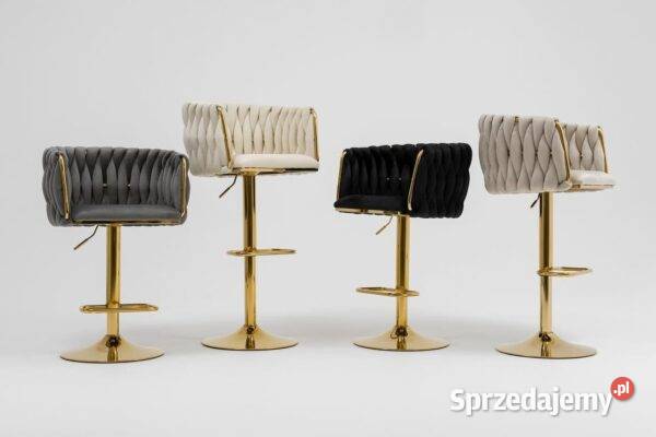 Hoker szarozłoty krzesło barowe Luxury Glamour Hokery
