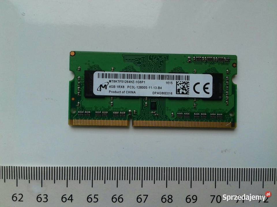 Micron DDR3 4GB PC3L12800S SODIMM 135V 1600MHz Pamięci kujawsko-pomorskie Bydgoszcz