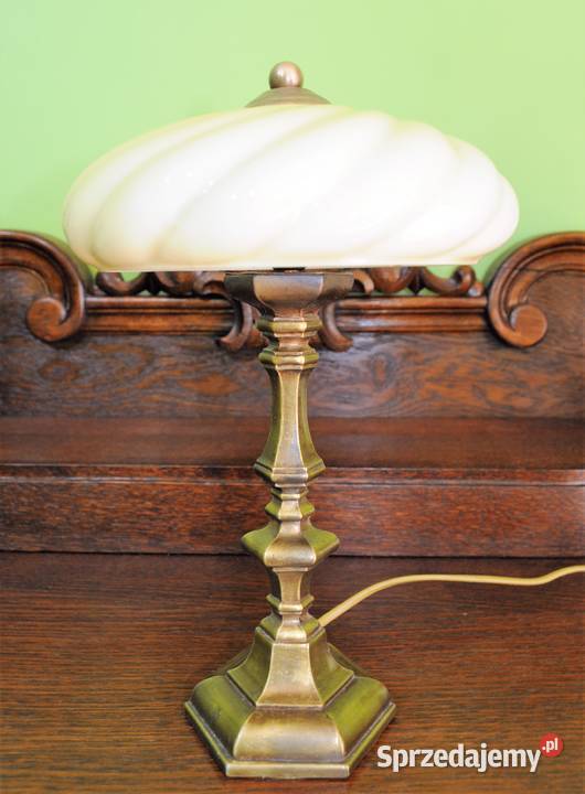 Stara lampka klosz beret w kolorze ecru Wysoka