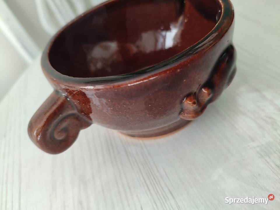 Ceramiczne szkliwione bulionówki ozdobne 5 sztuk Gdańsk