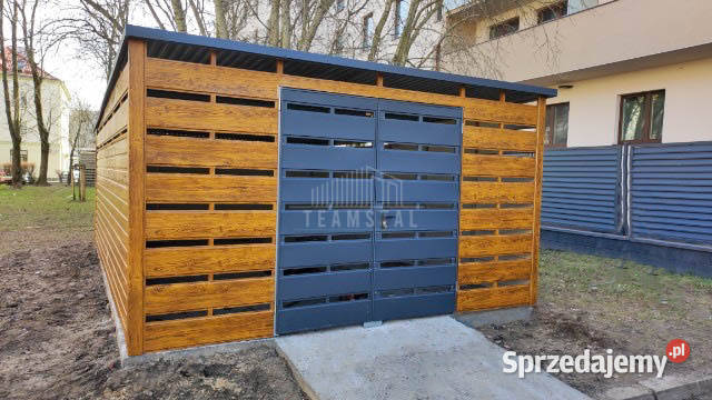 Wiata śmietnikowa Premium Schowek 4x6m brama Kłodzko