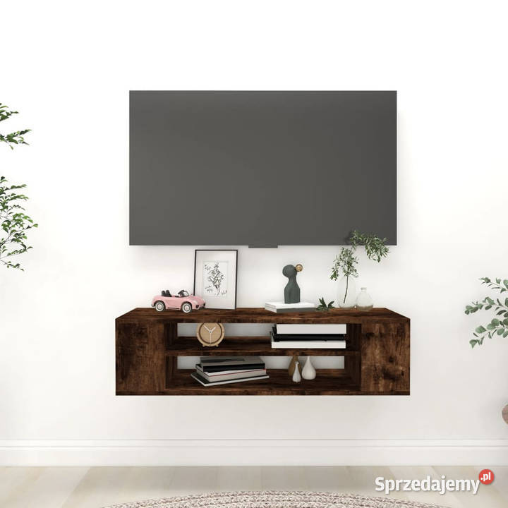 Wisząca szafka pod TV przydymiony dąb 100x30x265 Warszawa
