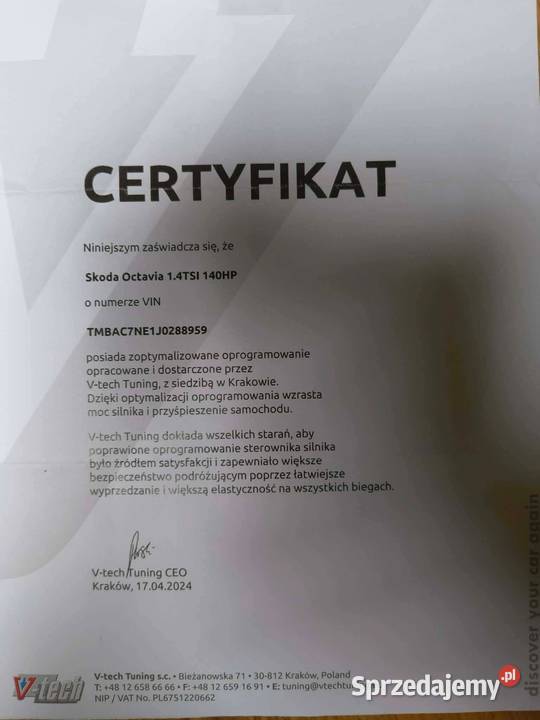 Octavia 3 FL kupiony w polskim salonie