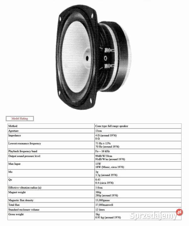 FOSTEX 133M 91dB 4ohm Japan Midrange JBL Marantz małopolskie Tarnów