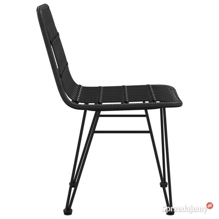 Krzesła ogrodowe 2 czarne 48x62x84 rattan PE Warszawa