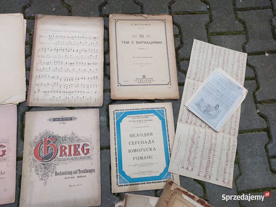 Nuty na fortepian zestaw starych zeszytów różne Antykwariat pomorskie sprzedam