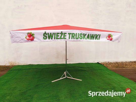 Parasol handlowy 3 x 25 z NADRUKIEM Konradów sprzedam