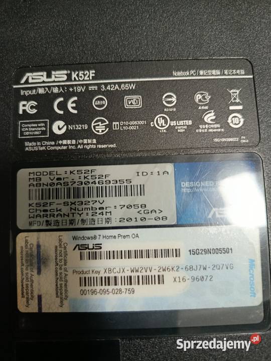 Laptop Asus k52f Rzeszów