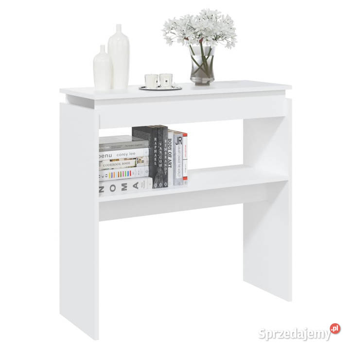 Stolik konsolowy biały 80x30x80 materiał Warszawa