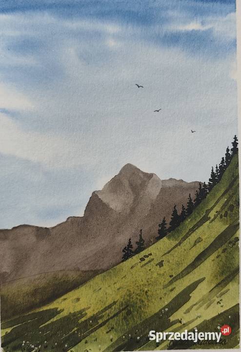 Akwarela Akwarelka Obraz pt Na granicy ciszy A5 Warszawa