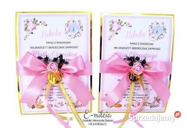 Podziękowania i Zaproszenia Chrzestnych i Dla Dziecka lubuskie Zielona Góra