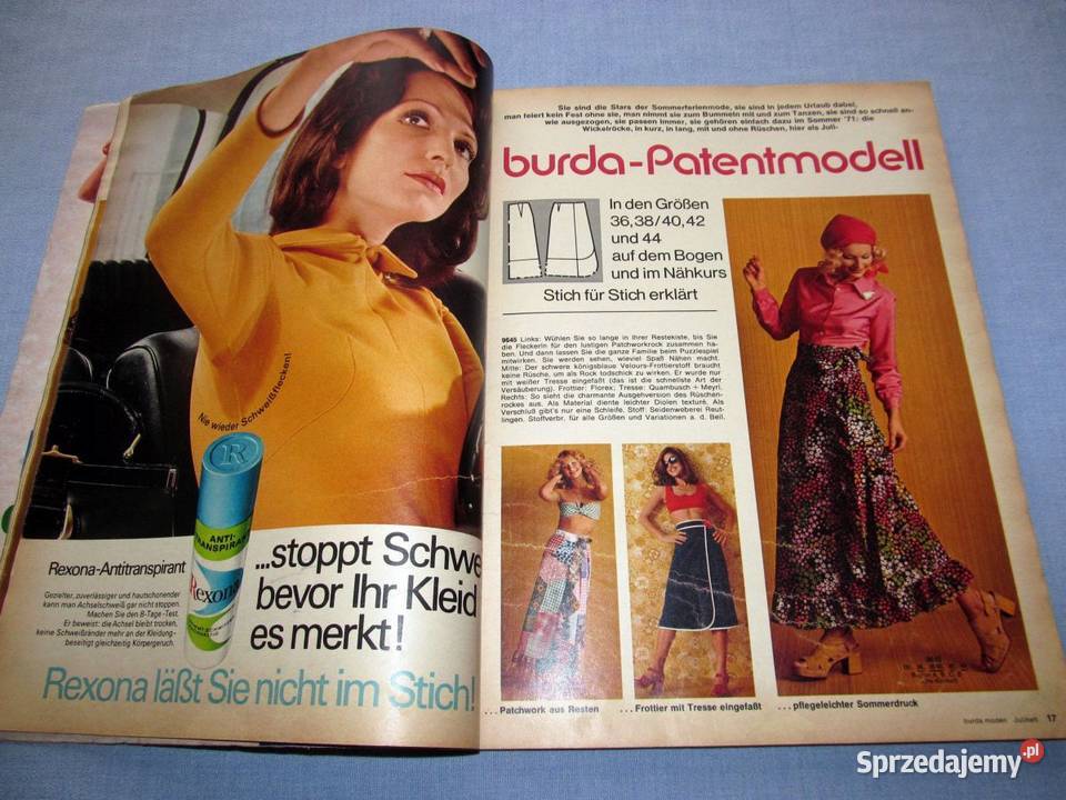 Burda Moden 71971 magazyn mody wykroje Vintage Skępe