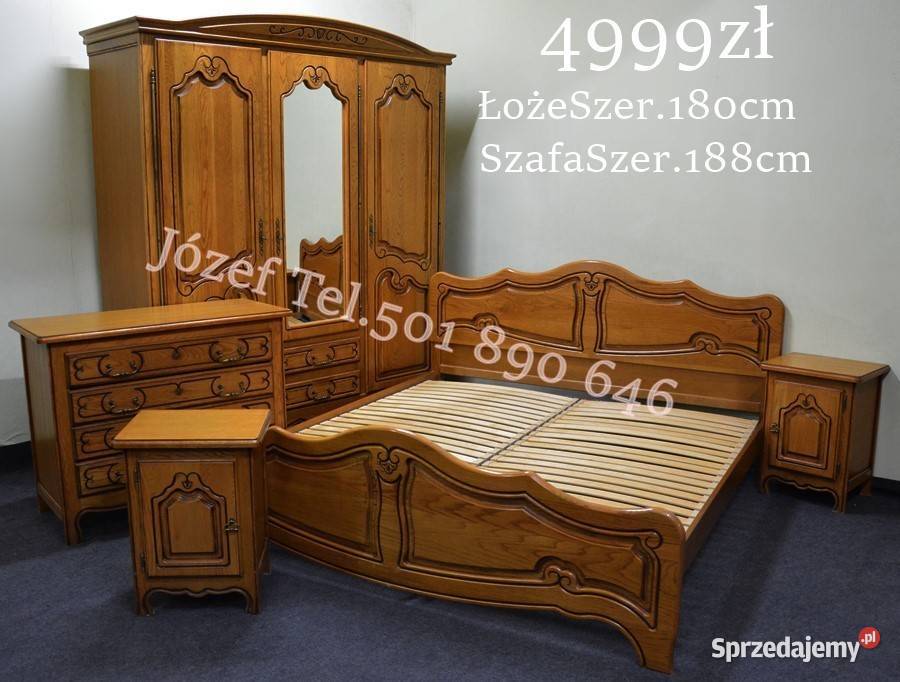 Piękna Sypialnia Dębowa - Łoże Szer.180cm