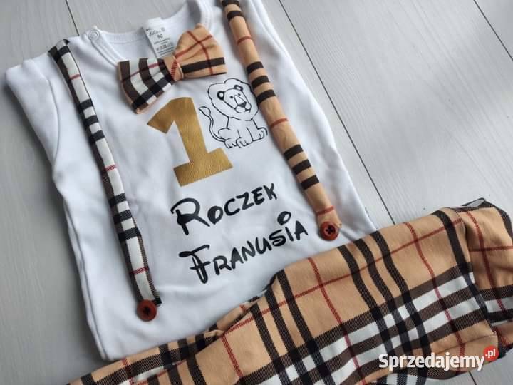 Komplet na kratka chaber urodziny chłopiec pomarańczowy Wrocław