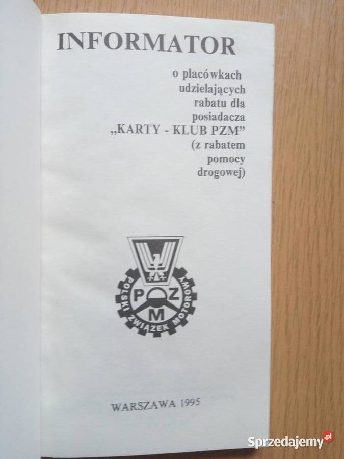 Informator posiadaczy karty PZM 1995 Mapy i przewodniki Dąbrowa Górnicza