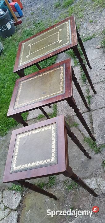 Zestaw 3 stolików kawowych retro klasyczny styl Wleń sprzedam