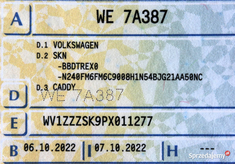 Volkswagen Caddy 20TDISalon VAT23Oryginał Lakier 101000km mazowieckie Sokołów