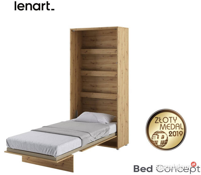 Półkotapczan Łóżko w Szafie BED CONCEPT 90x200 brązowy/beżowy Katowice