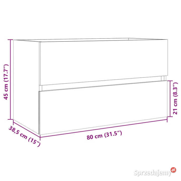 Szafka pod umywalkę dąb sonoma 80x385x45 płyta Warszawa