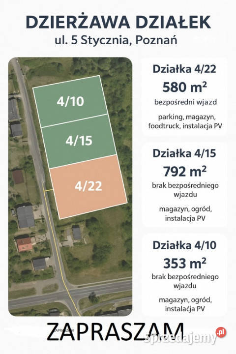 Działki w dzierżawę na Jeżycach Poznań
