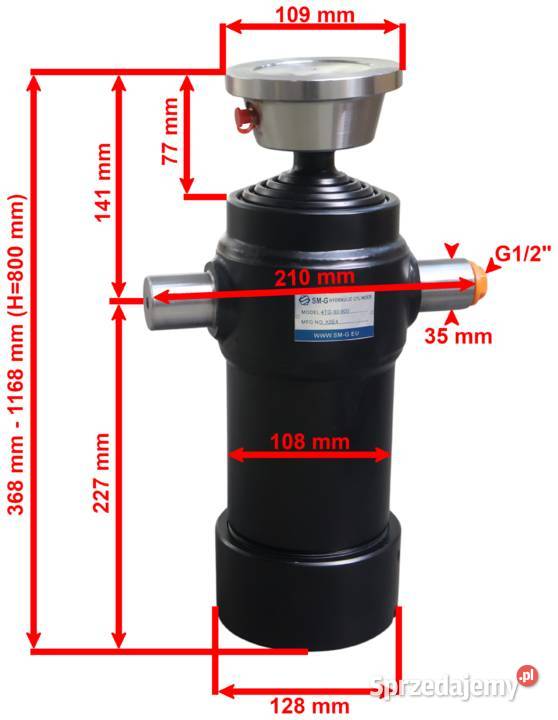 SIŁOWNIK TELESKOPOWY HYDRAULICZNY WYWROTU 7 TON