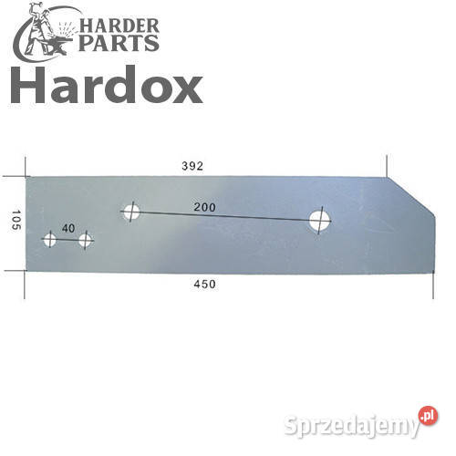 Płoza krótka HARDOX 063606L części do pługa podlaskie Suwałki
