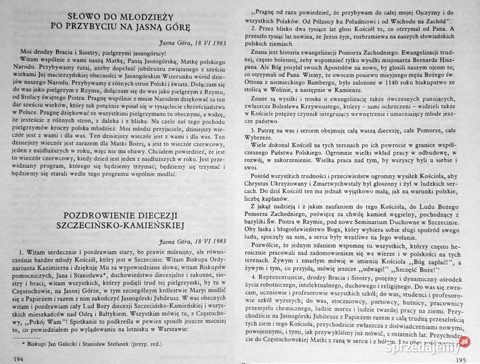 Jan Paweł II w Polsce 19791983 Homilie i Rok wydania 1986 Chełm