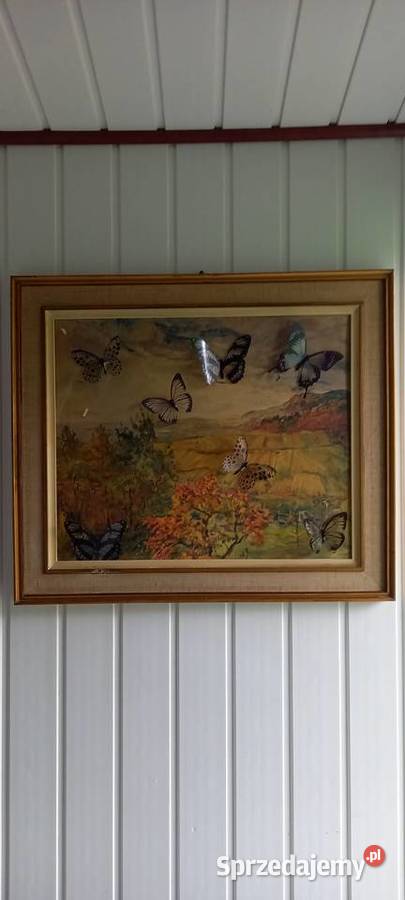 Obraz pejzaż krajobraz olej 1979 Małkinia Górna sprzedam