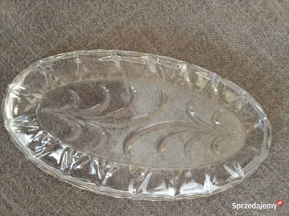 Prl patera śledziarka art deco szklana łódzkie Łódź