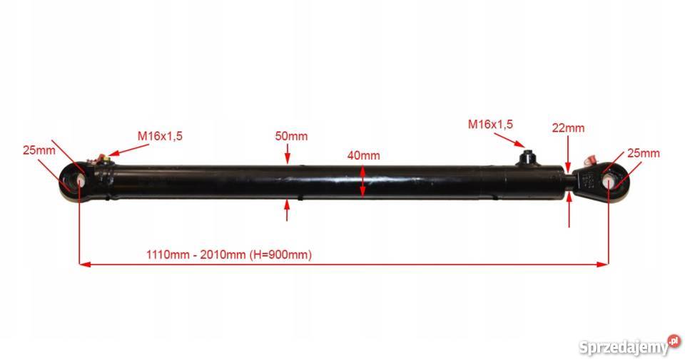 Siłownik Hydrauliczny 40x22 Skok 900 Mocowania sprzedam
