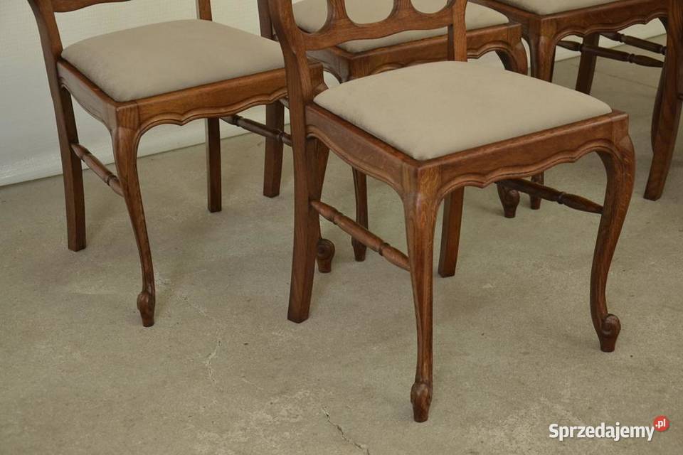 krzesła ludwikowskie komplet 6 krzeseł Meble Poddębice
