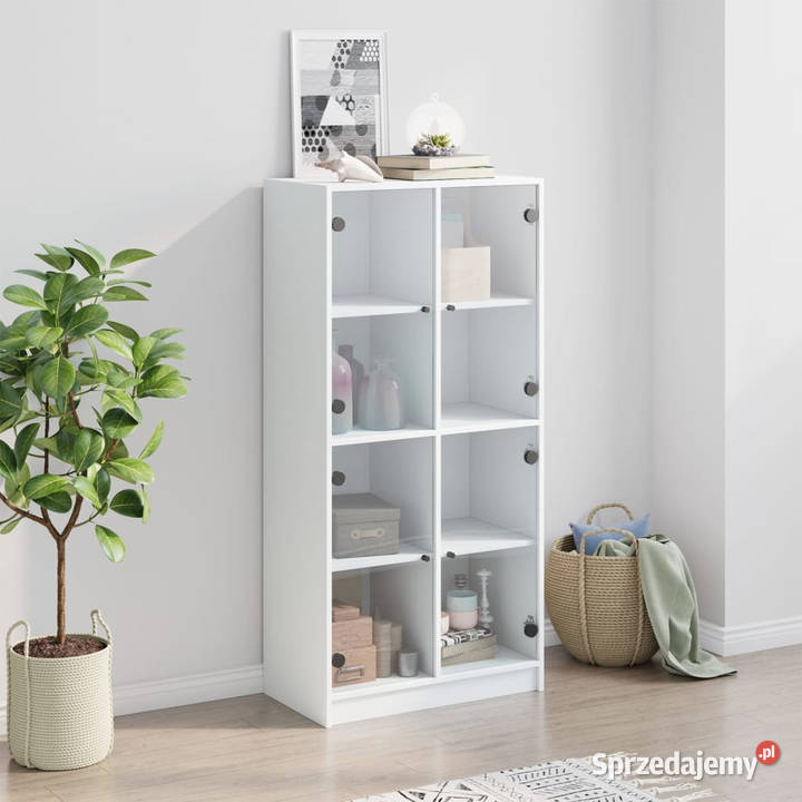 Szafka z drzwiczkami biała 68x37x142 WM3295857 Szafki Warszawa