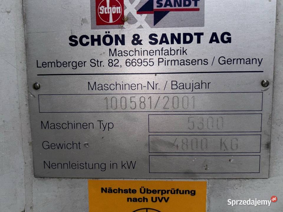 Schoen Sandt 5300 Wykrawarka prasa hydrauliczna Łaskarzew