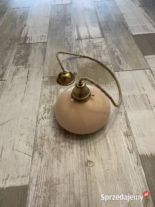 Stara lampa wisząca z kloszem Antyki śląskie Chudów
