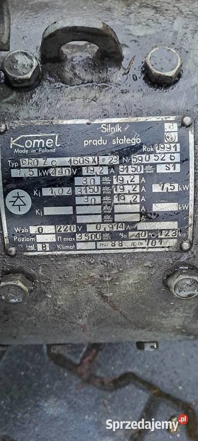Silnik prądu stałego PROZc 160 Komel 75kw Poznachowice Dolne