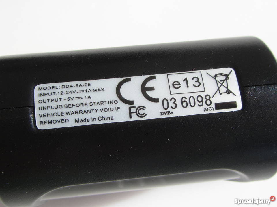 Ładowarka samochodowa DDA5A05 5V 1A MINI USB 13m Olecko
