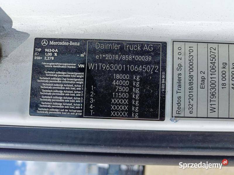 MERCEDESBENZ ACTROS 1840 L 2023 1067700 ccm 394