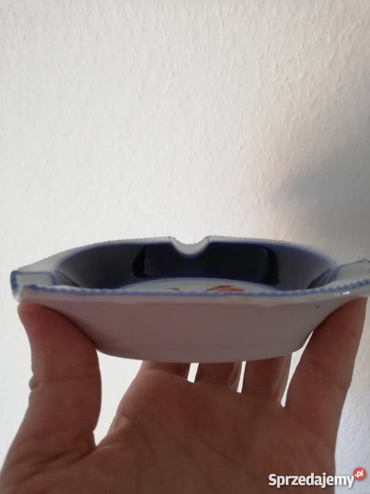 Stara porcelana popielniczka z cobaltem małopolskie Ropa