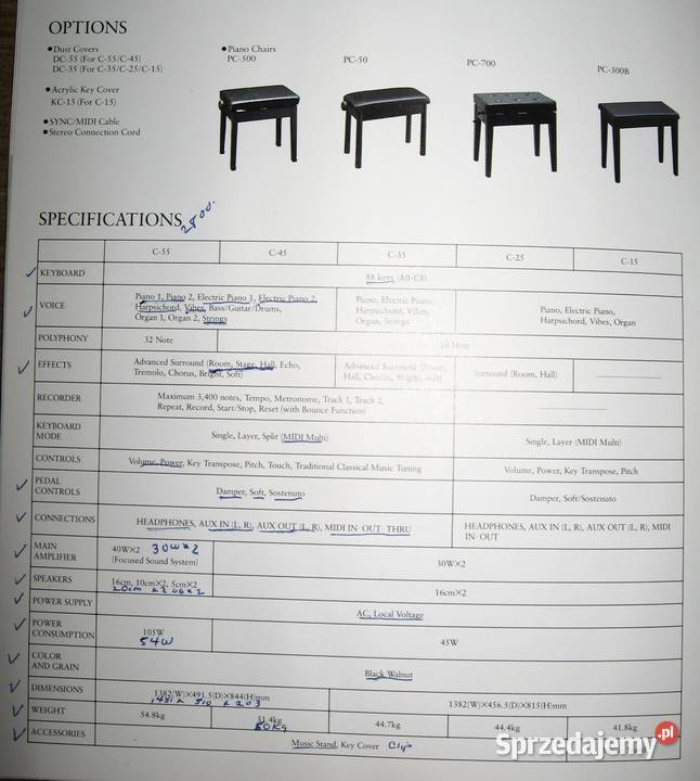 KORG Concert Piano digital pianos catalog Korg Kępice