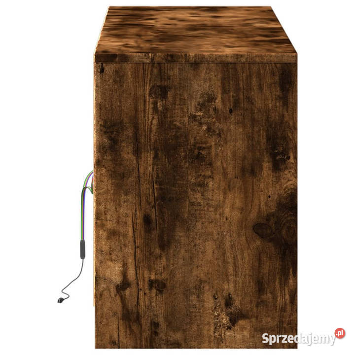 Szafka pod TV z LED przydymiony dąb 1395x34x50