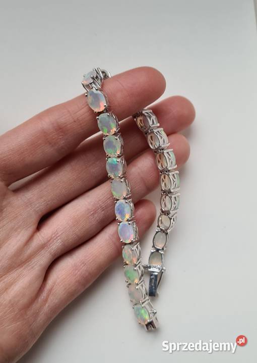 Srebrna bransoletka z opalami etiopskimi