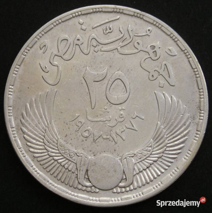 Egipt 25 piastrów 1957 SREBRO zgromadzenie