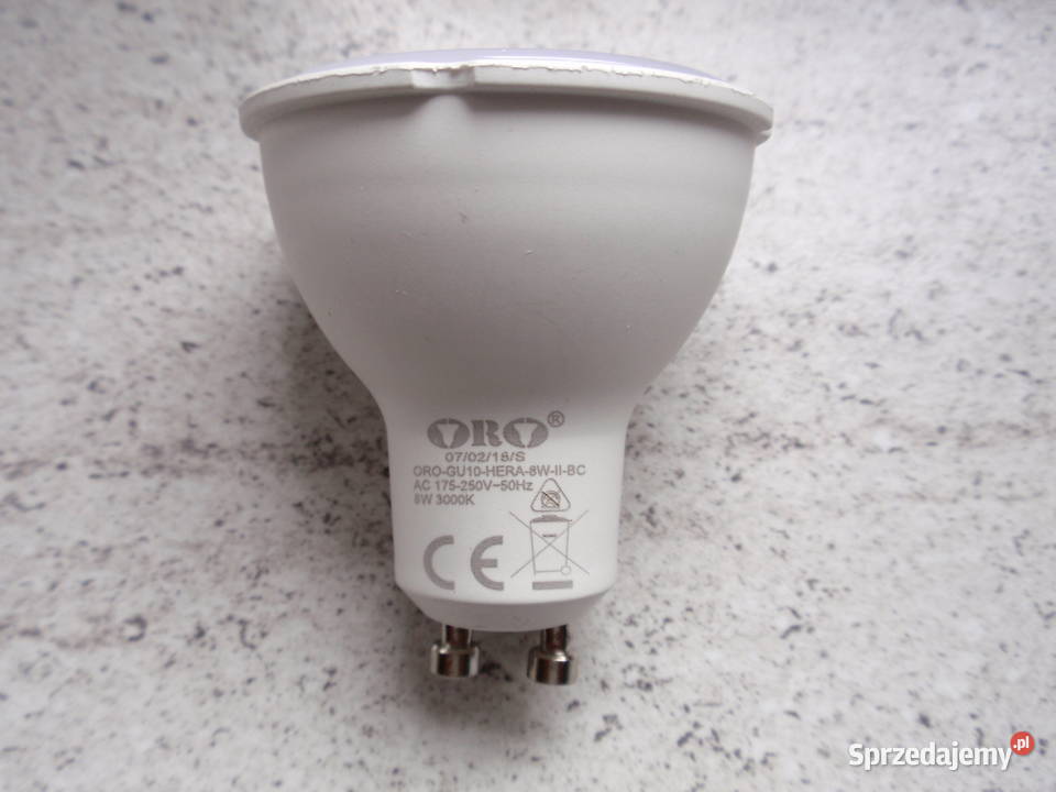 Żarówki ORO LED GU10 8W 3000k kolor biały ciepły Łódź