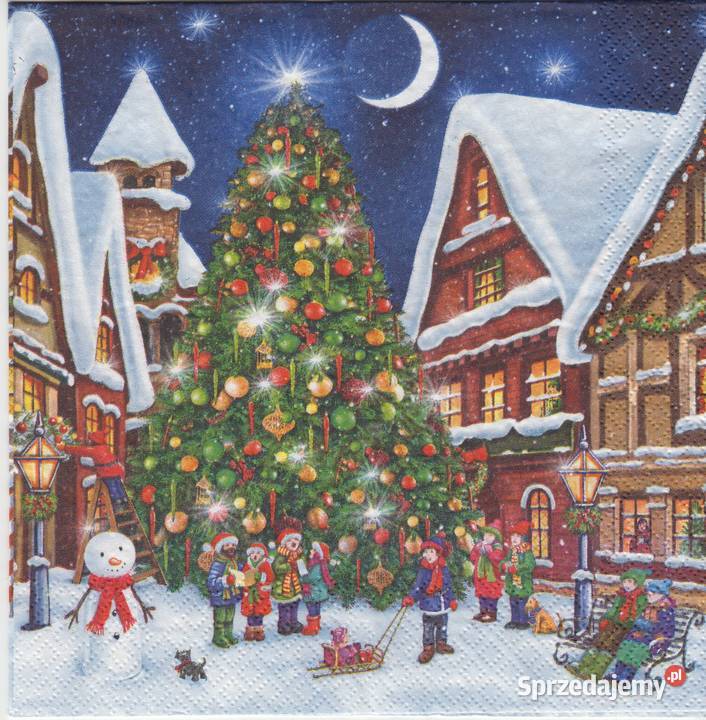 Dekupaż serwetki Mikołaj Boże Narodzenia Choinka Skarżysko-Kamienna