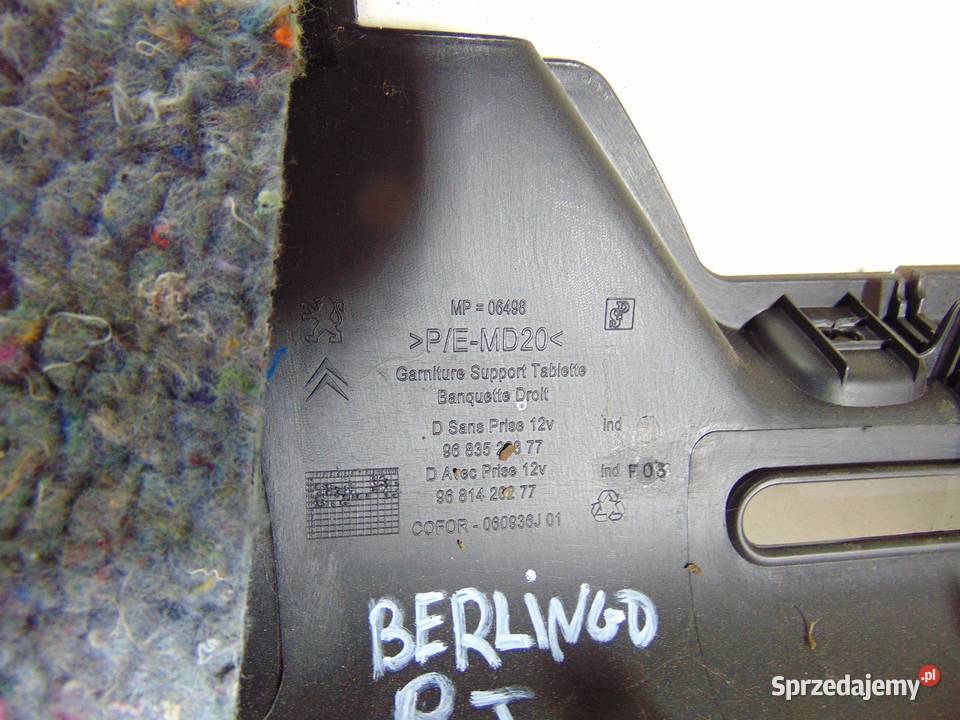 MOCOWANIE PÓŁKI PRAWY TYŁ PARTNER BERLINGO II osobowe sprzedam