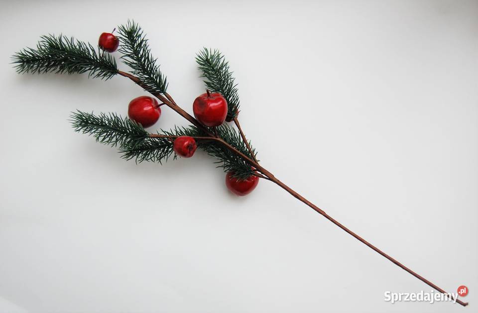 Gałązka świąteczna iglasta świerk jabłka 60 wielokolorowy Lublin