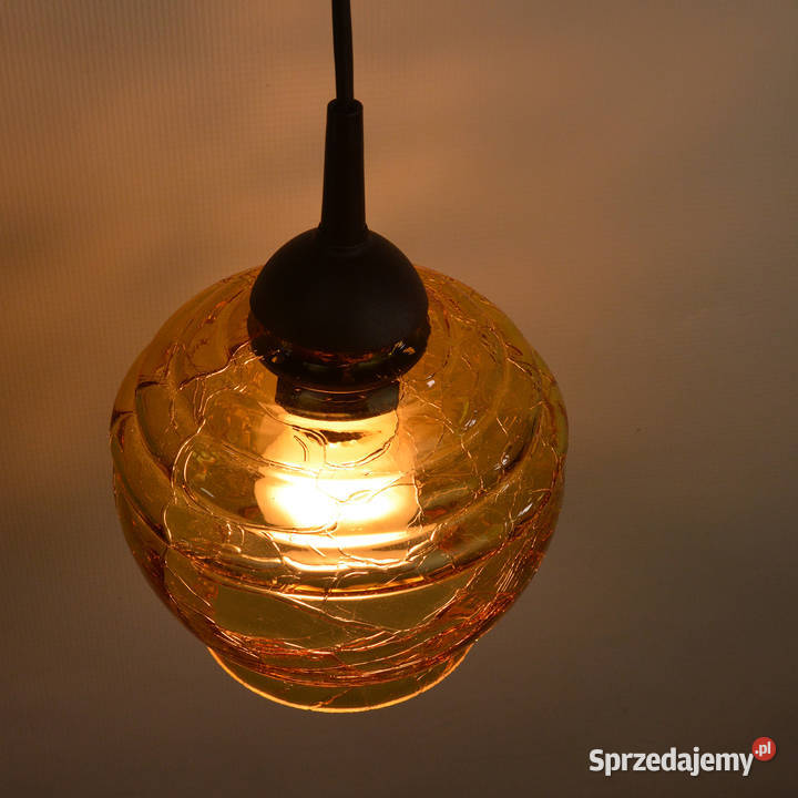 Modernistyczna lampa wisząca Polska lata 702 przezroczysty Oświetlenie Warszawa